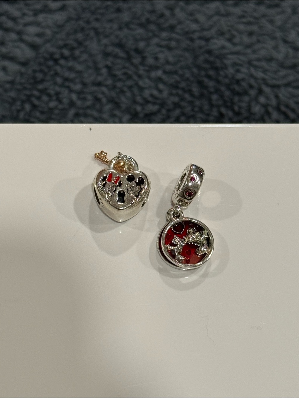Pandora Mickey & Minnie Heart and circle charms